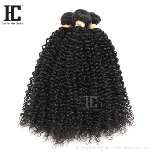 China Suppliers Best Selling Products Natural Color Brazilian Hairs Kinky Curly Human Hair Weave 3 Bundles With Closure